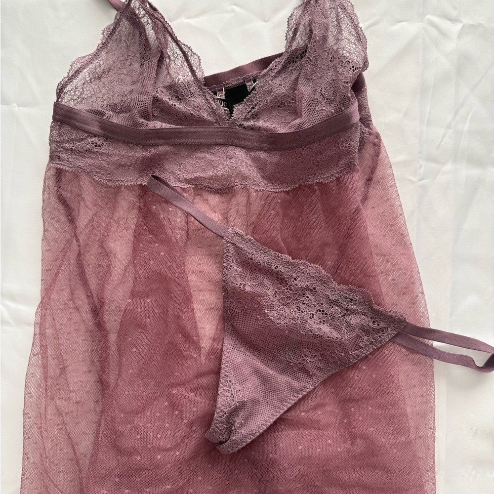 Lace Lingerie Set in Mauve